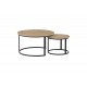 Τραπέζια σαλονιού "SOLME I" 2τμχ σε χρώμα oak/μαύρο Φ80x45