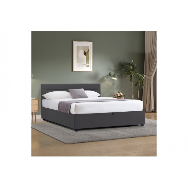 Κρεβάτι "MOLITO" από βελούδο σε χρώμα μαύρο 158x214x91