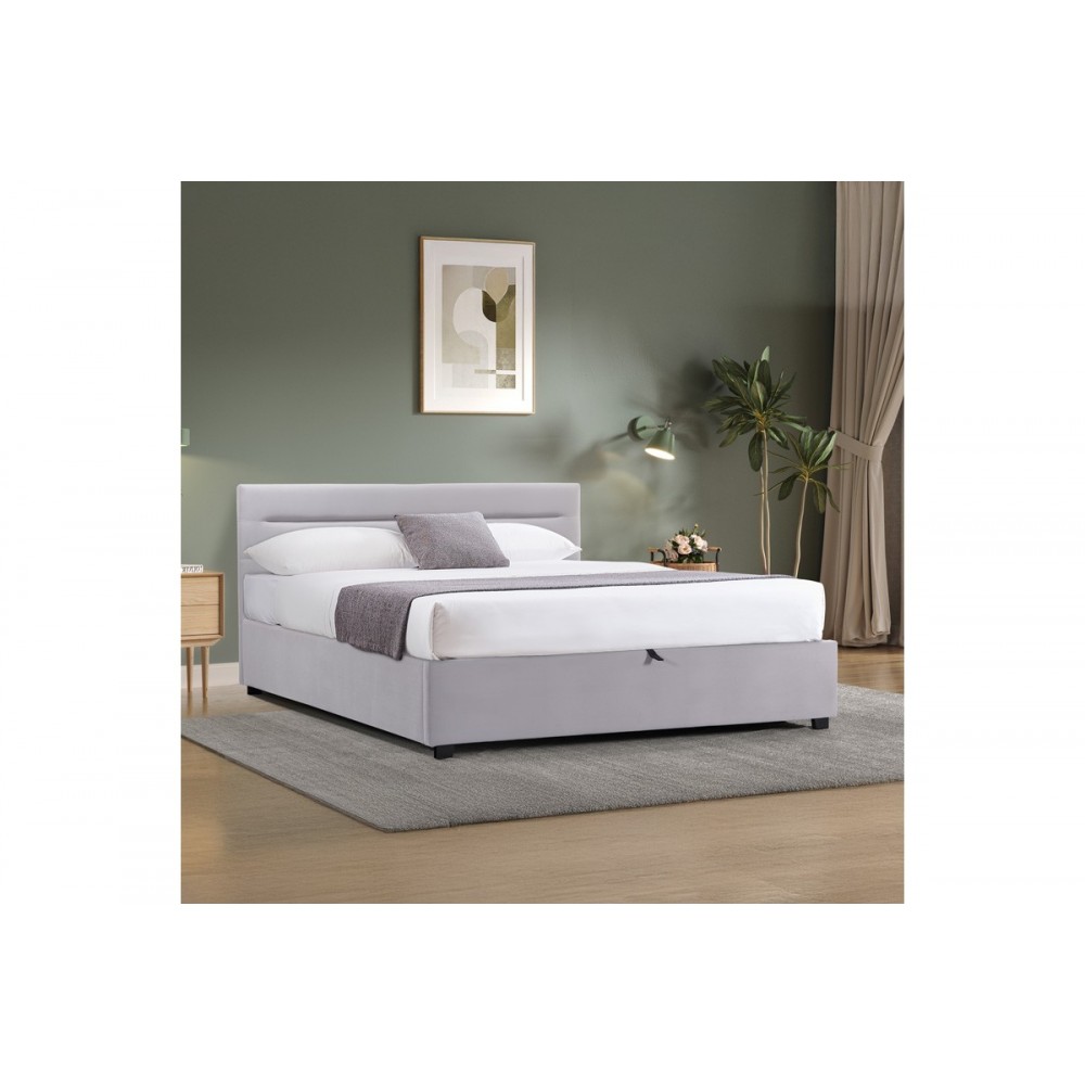 Κρεβάτι "MOLITO" από βελούδο σε χρώμα γκρι 158x214x91