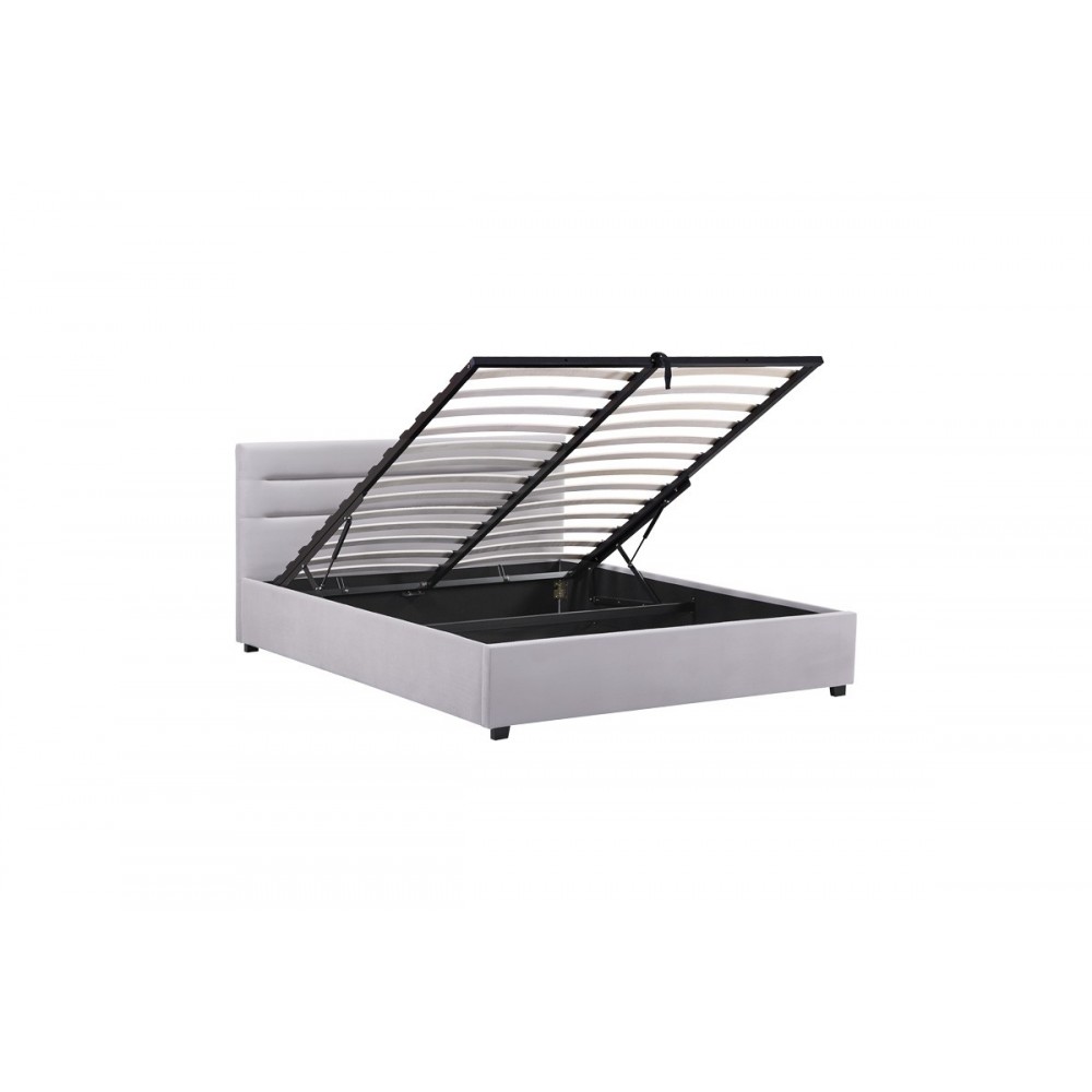 Κρεβάτι "MOLITO" από βελούδο σε χρώμα γκρι 158x214x91