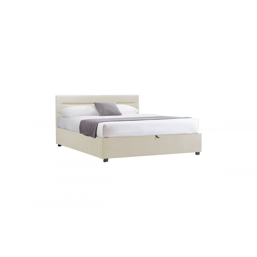 Κρεβάτι "MOLITO" από βελούδο σε χρώμα εκρού 158x214x91