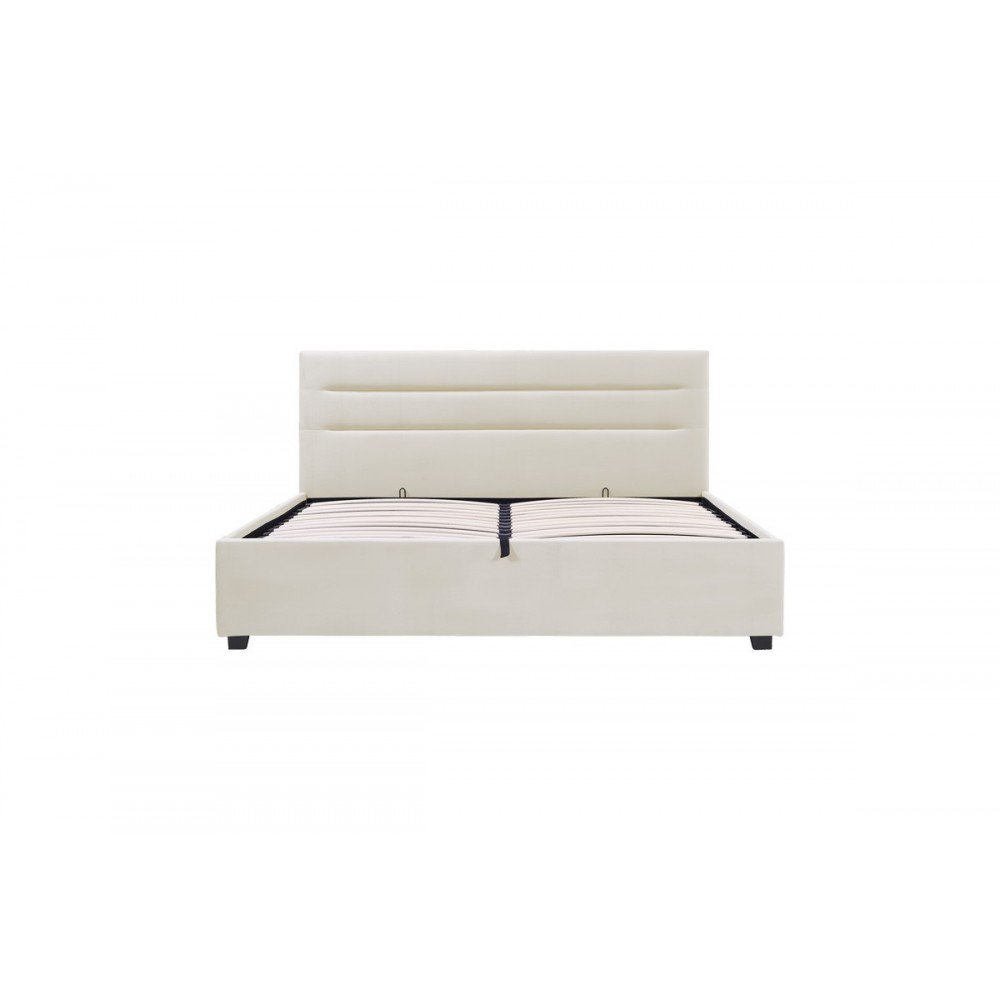 Κρεβάτι "MOLITO" από βελούδο σε χρώμα εκρού 158x214x91