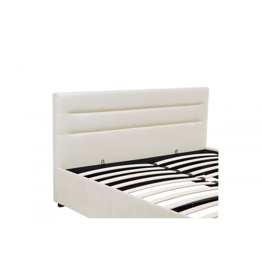 Κρεβάτι "MOLITO" από βελούδο σε χρώμα εκρού 158x214x91