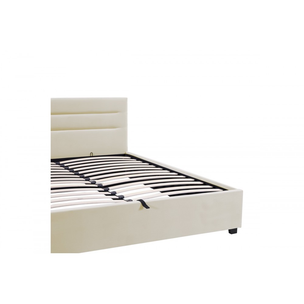 Κρεβάτι "MOLITO" από βελούδο σε χρώμα εκρού 158x214x91