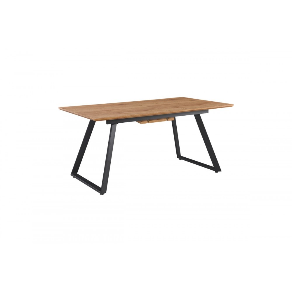 Τραπέζι επεκτεινόμενο "KANNU" σε χρώμα φυσικό/μαύρο 160-200x90x75