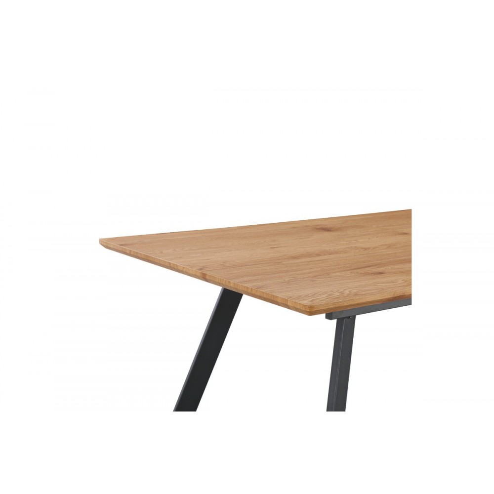 Τραπέζι επεκτεινόμενο "KANNU" σε χρώμα φυσικό/μαύρο 160-200x90x75