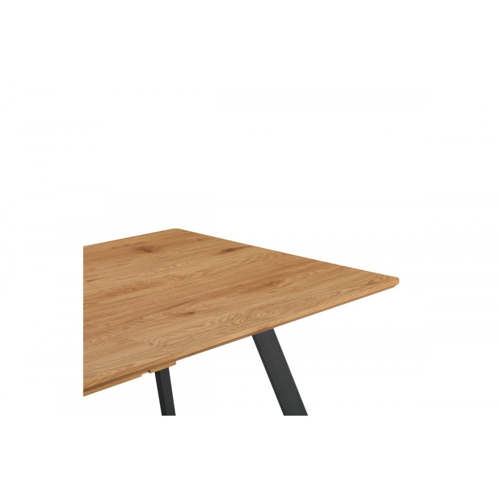 Τραπέζι επεκτεινόμενο "KANNU" σε χρώμα φυσικό/μαύρο 160-200x90x75