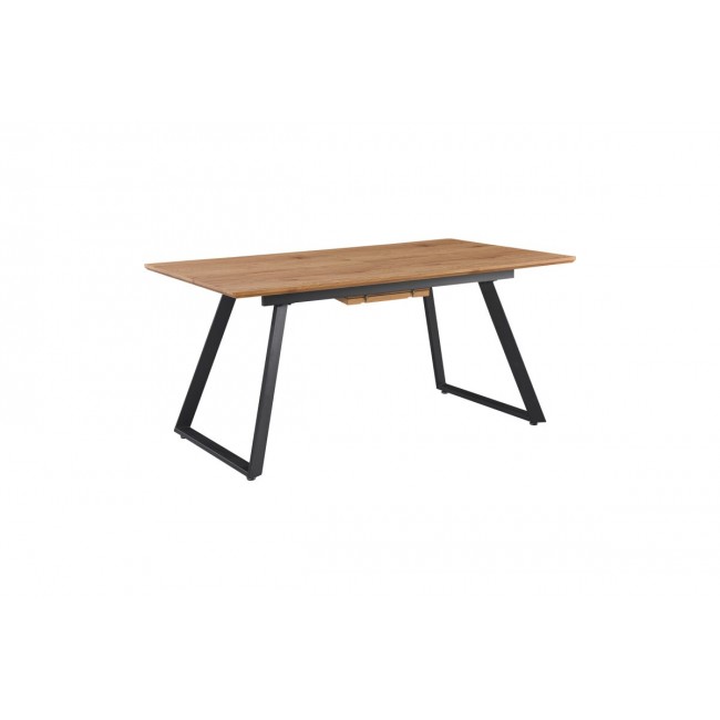 Τραπέζι επεκτεινόμενο "KANNU" σε χρώμα φυσικό/μαύρο 160-200x90x75