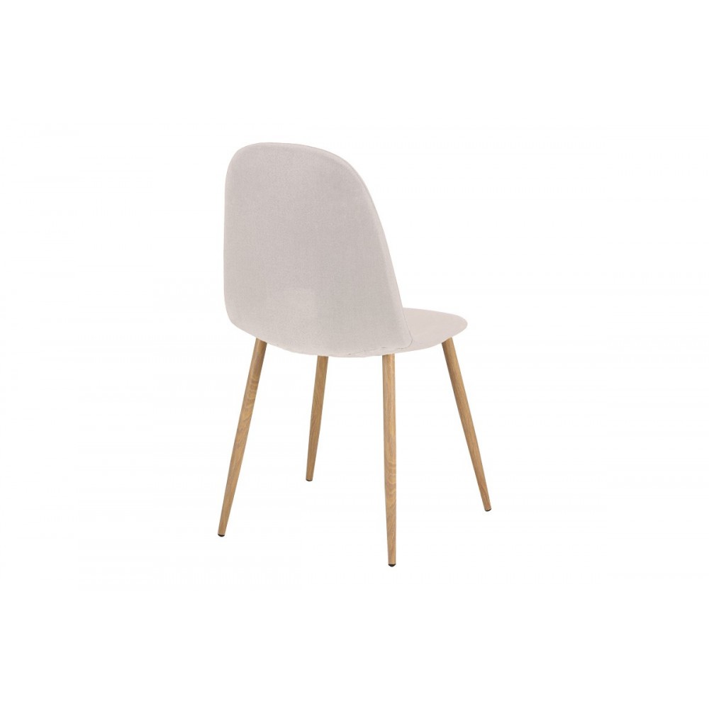 Καρέκλα "BELLA" από ύφασμα/μέταλλο σε χρώμα ανοιχτό γκρι/φυσικό 43.5x52x89