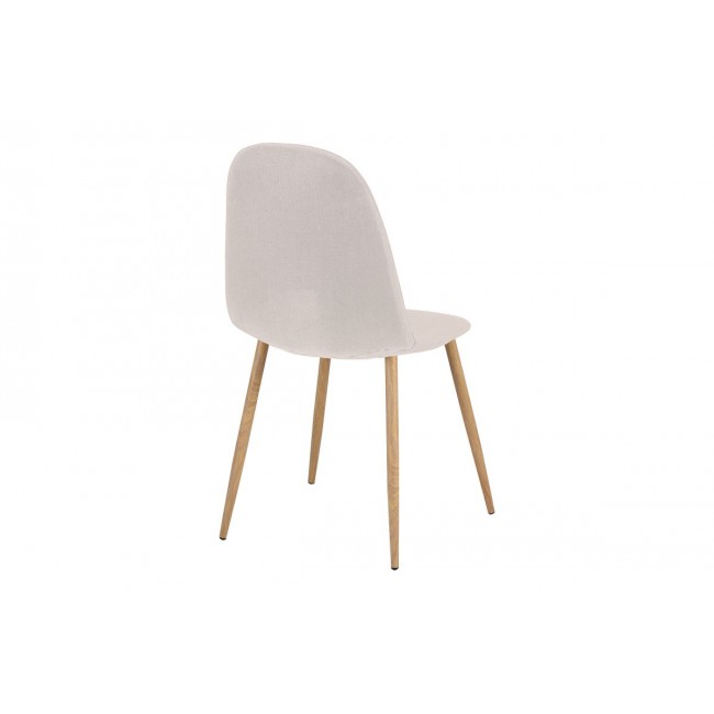 Καρέκλα "BELLA" από ύφασμα/μέταλλο σε χρώμα ανοιχτό γκρι/φυσικό 43.5x52x89