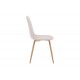 Καρέκλα "BELLA" από ύφασμα/μέταλλο σε χρώμα ανοιχτό γκρι/φυσικό 43.5x52x89