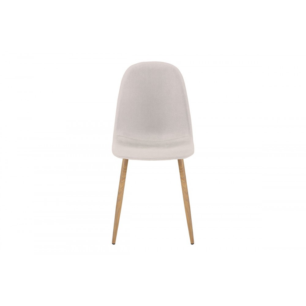 Καρέκλα "BELLA" από ύφασμα/μέταλλο σε χρώμα ανοιχτό γκρι/φυσικό 43.5x52x89