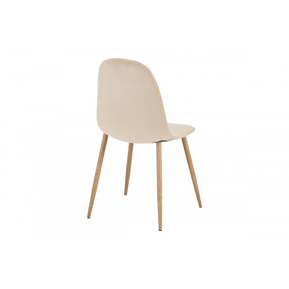 Καρέκλα "BELLA" από βελούδο/μέταλλο σε χρώμα μπεζ/μαύρο 43.5x52x89