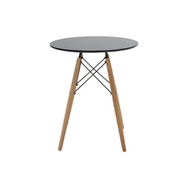 Τραπέζι "JULITA" από mdf/ξύλο σε χρώμα μαύρο/φυσικό Φ60x73