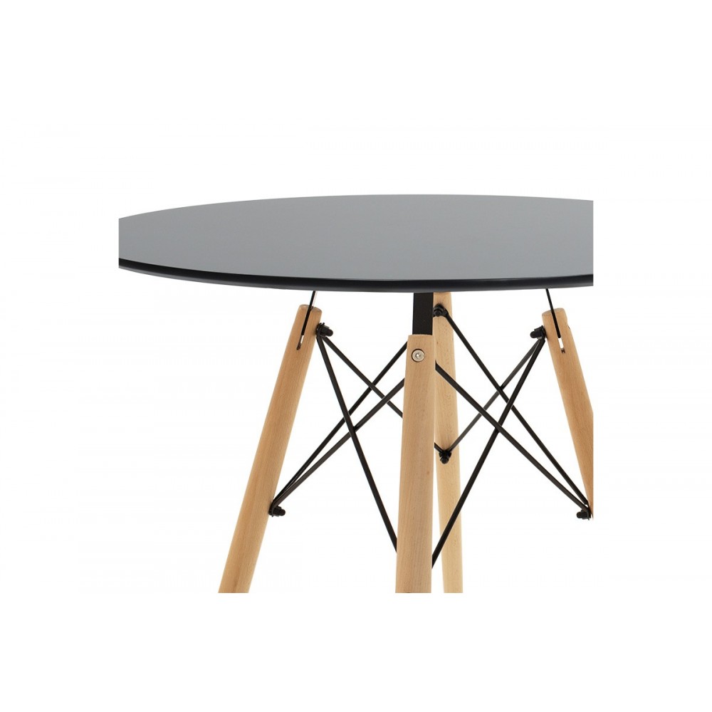 Τραπέζι "JULITA" από mdf/ξύλο σε χρώμα μαύρο/φυσικό Φ60x73