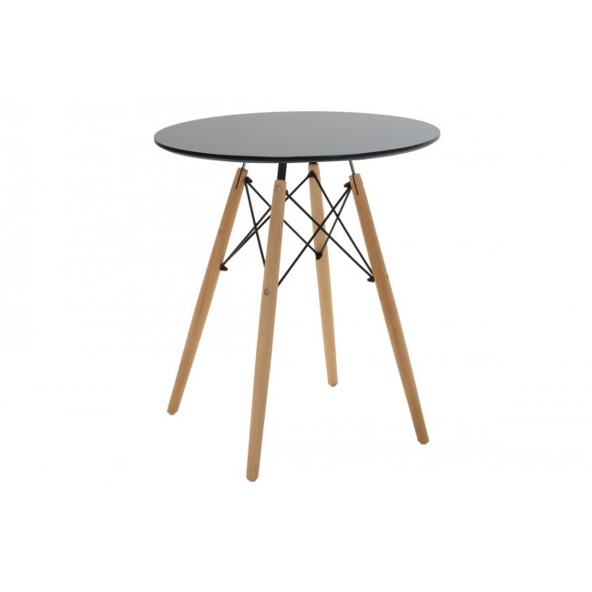 Τραπέζι "JULITA" από mdf/ξύλο σε χρώμα μαύρο/φυσικό Φ60x73