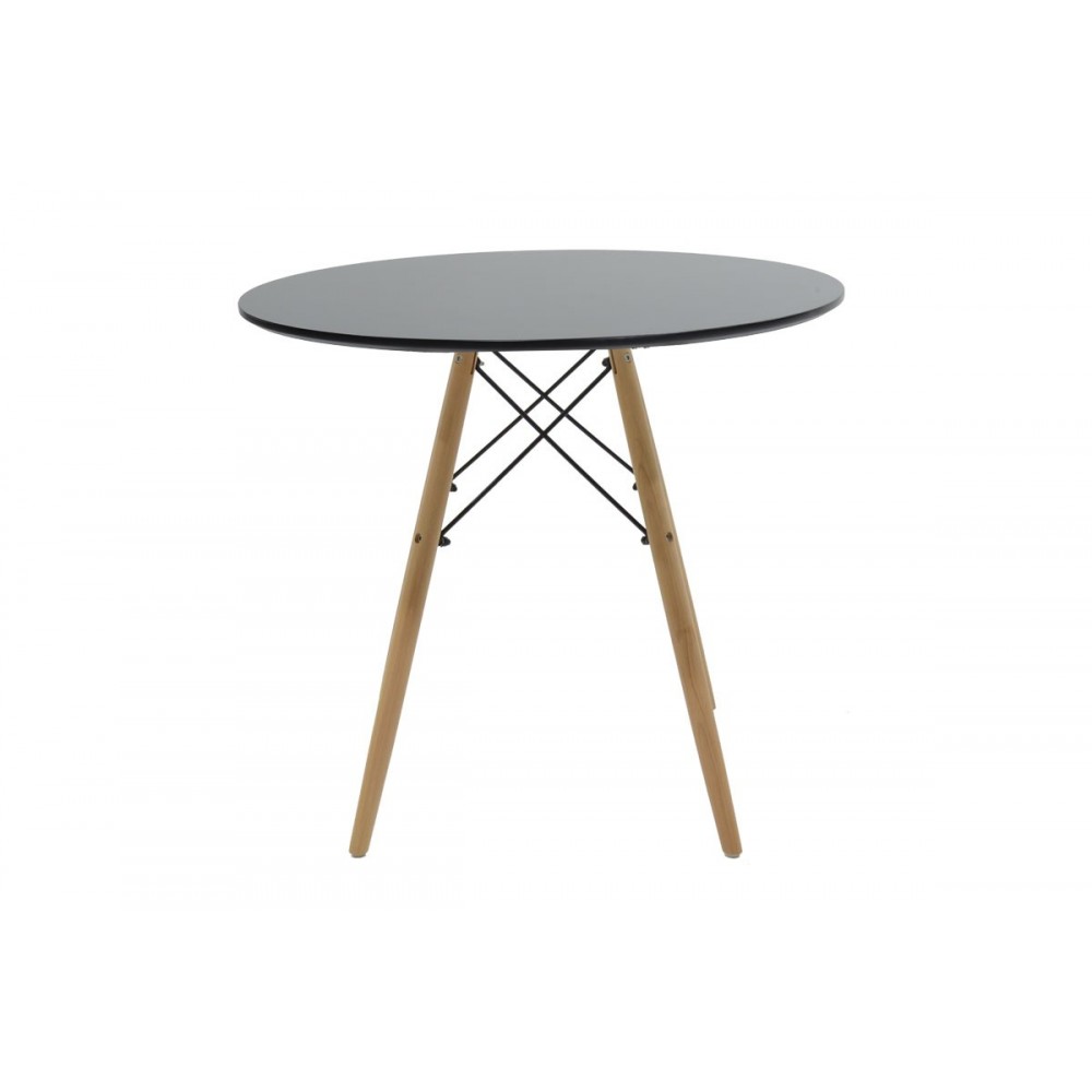 Τραπέζι "JULITA" από mdf/ξύλο σε χρώμα μαύρο/φυσικό Φ80x73