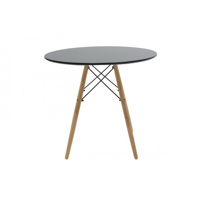 Τραπέζι "JULITA" από mdf/ξύλο σε χρώμα μαύρο/φυσικό Φ80x73