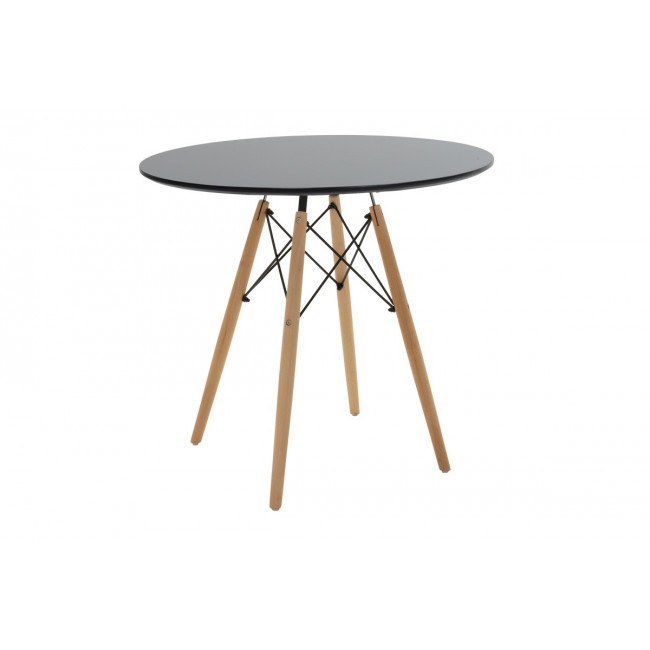 Τραπέζι "JULITA" από mdf/ξύλο σε χρώμα μαύρο/φυσικό Φ80x73