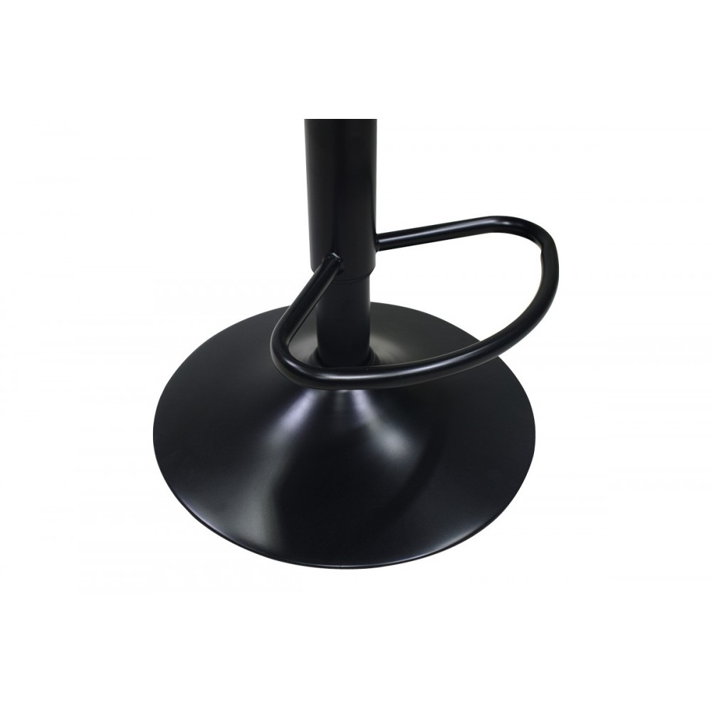 Σκαμπό μπαρ "COOZY" από μέταλλο/pu σε χρώμα μαύρο ματ/λευκό 46x47x90-112