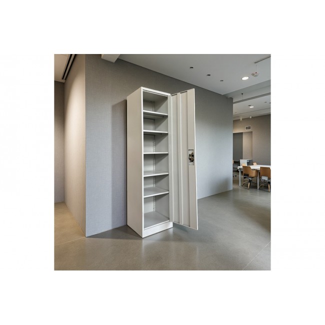 Ντουλάπα-στήλη "KOYA" από μέταλλο σε χρώμα ανοιχτό γκρι 50x45x180