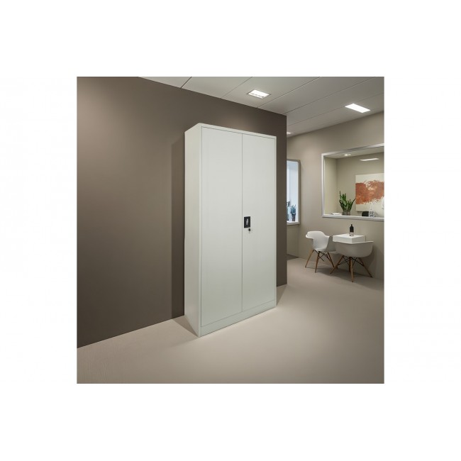 Ντουλάπα "UGREN" από μέταλλο σε χρώμα ανοιχτό γκρι 90x40x180