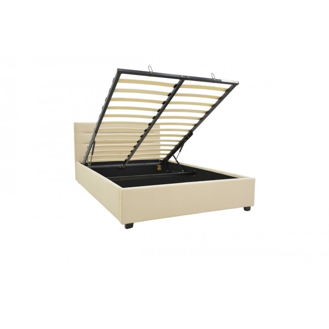 Κρεβάτι "MOLITO" από βελούδο σε χρώμα εκρού 128x214x91