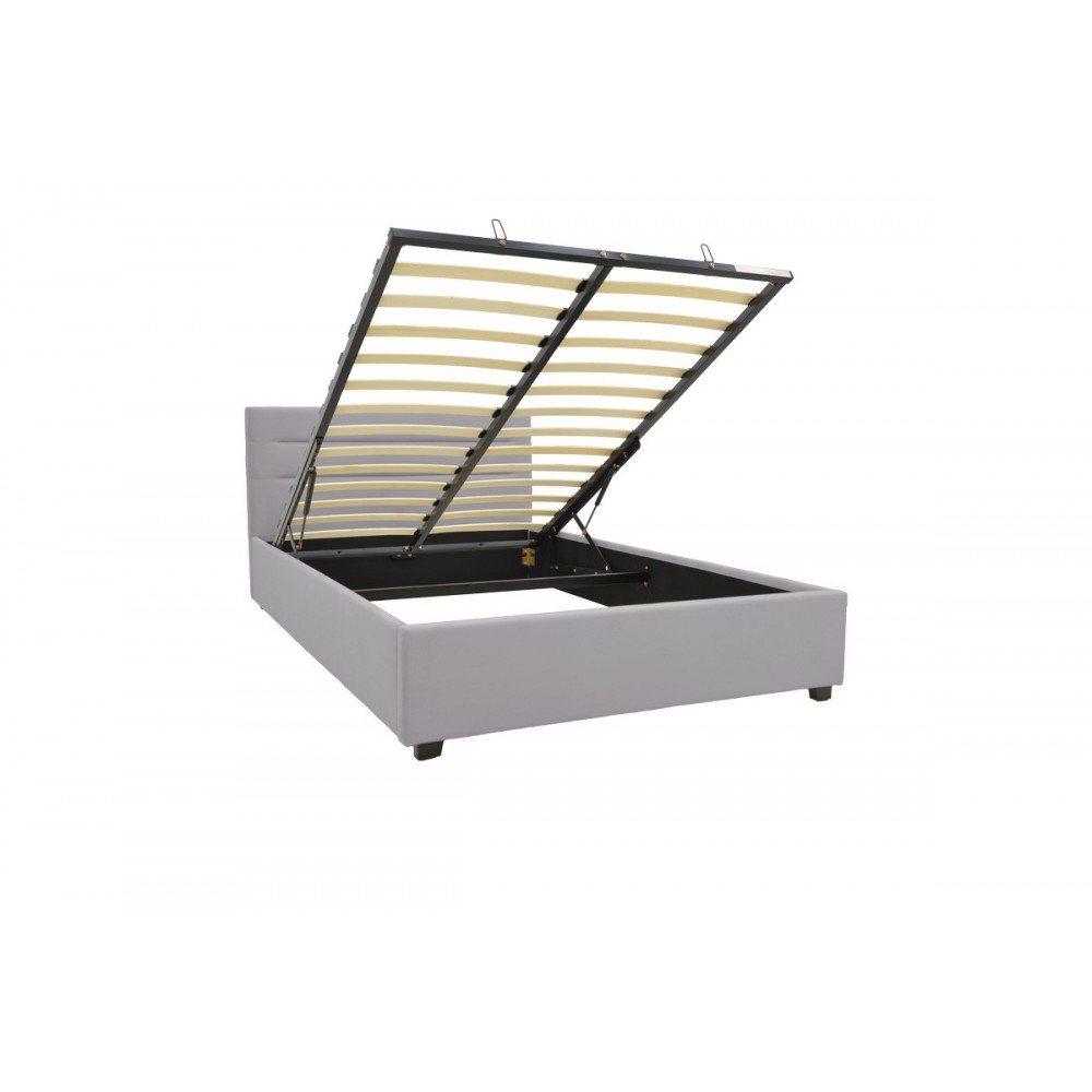 Κρεβάτι "MOLITO" από βελούδο σε χρώμα γκρι 128x214x91