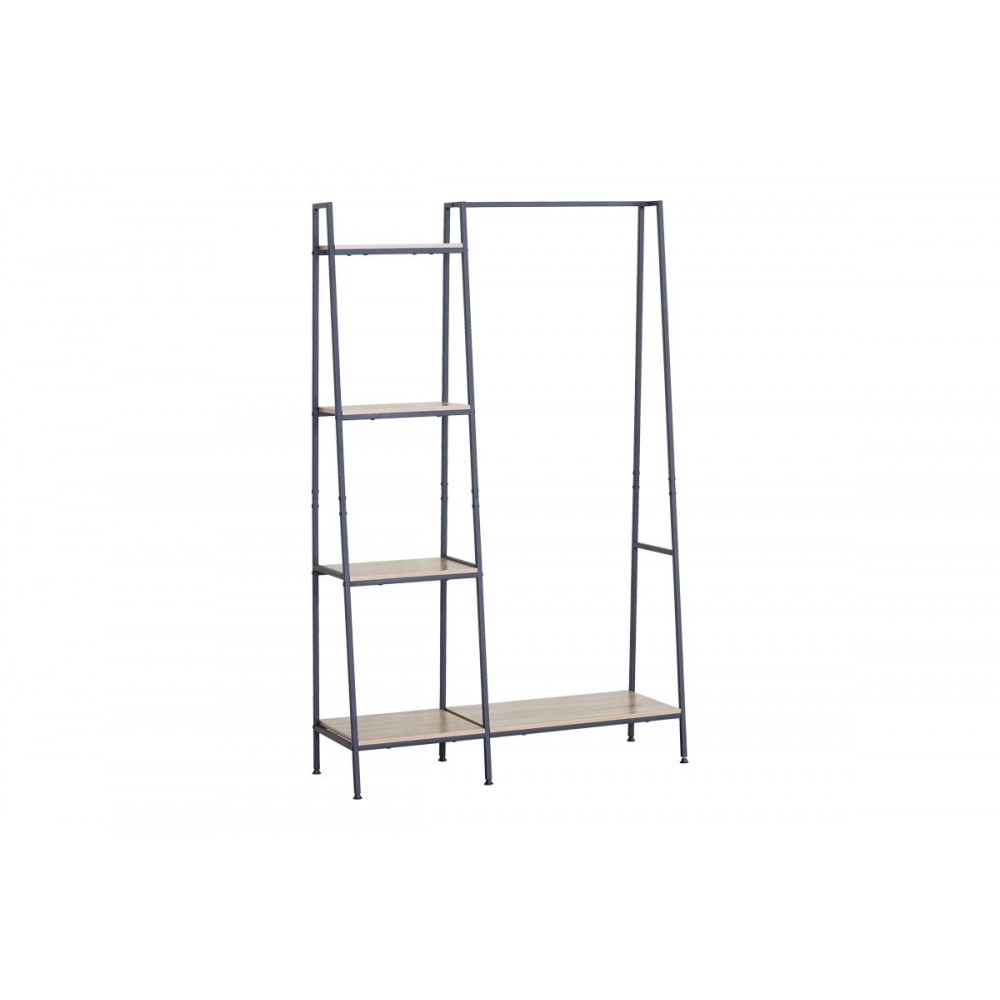 Έπιπλο εισόδου-ραφιέρα "HEREVY" σε χρώμα oak/μαύρο 101x35x160