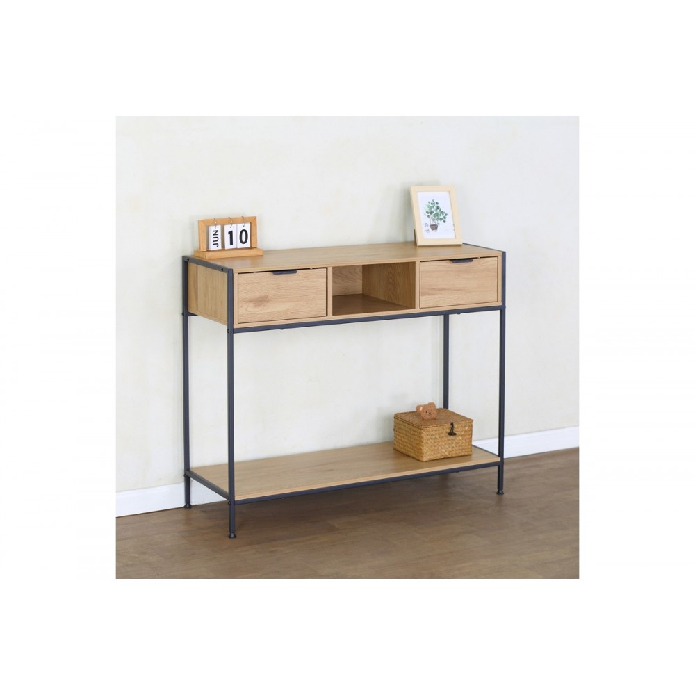 Κονσόλα "REGANDO" σε χρώμα oak/μαυρο 100x35x80