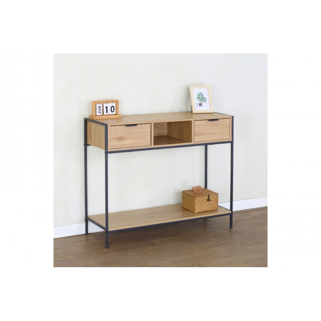 Κονσόλα "REGANDO" σε χρώμα oak/μαυρο 100x35x80