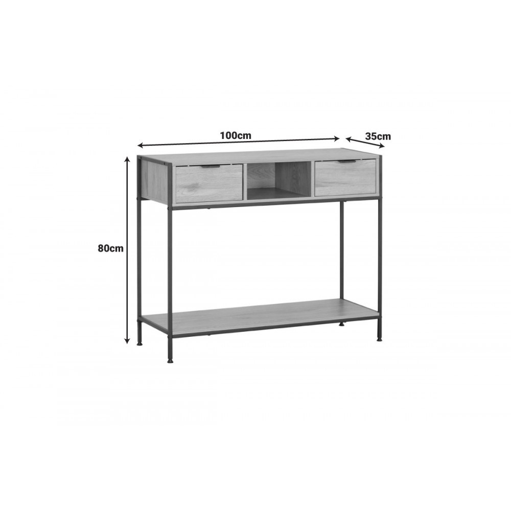 Κονσόλα "REGANDO" σε χρώμα oak/μαυρο 100x35x80