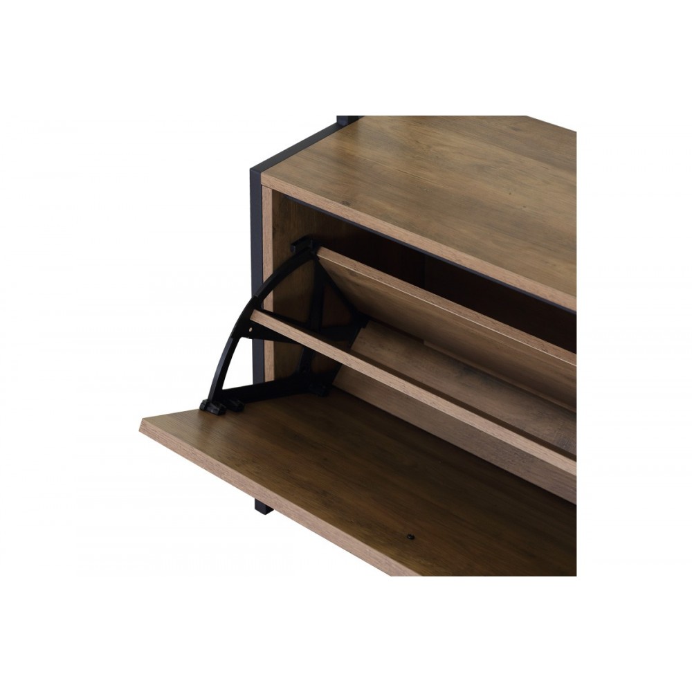 Έπιπλο εισόδου "VENTORIA" σε χρώμα oak/μαύρο 84x30x182