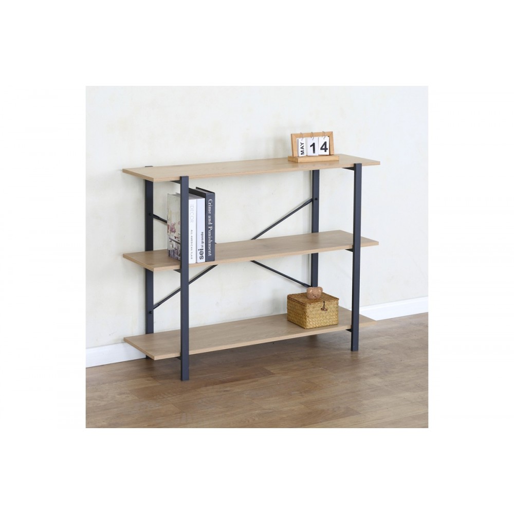 Επιδαπέδια ραφιέρα "NEBRANZO" σε χρώμα oak/μάυρο 106x35x80