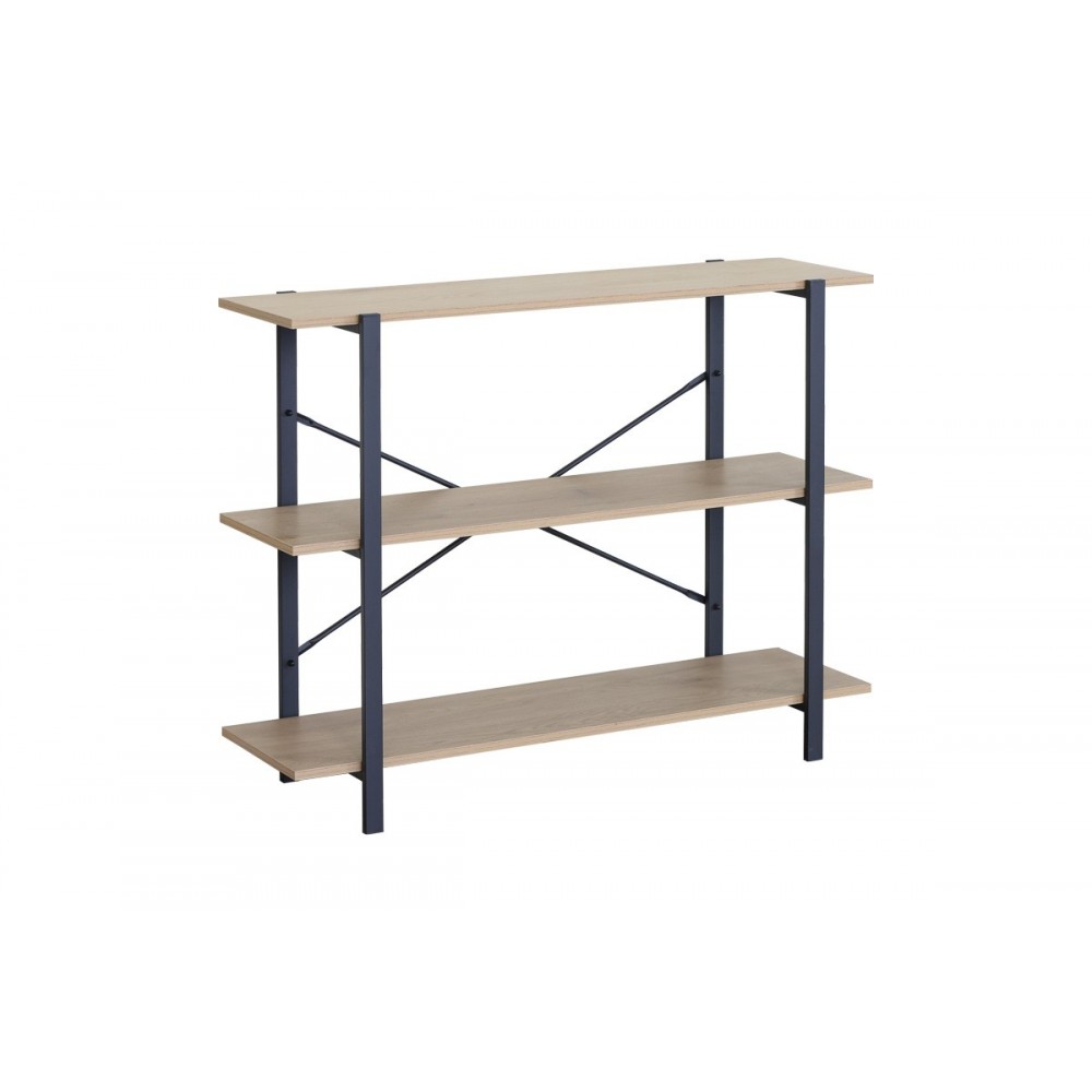 Επιδαπέδια ραφιέρα "NEBRANZO" σε χρώμα oak/μάυρο 106x35x80