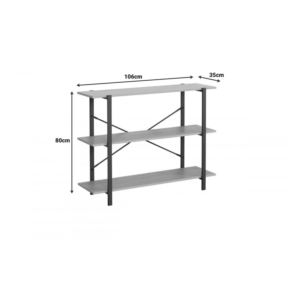 Επιδαπέδια ραφιέρα "NEBRANZO" σε χρώμα oak/μάυρο 106x35x80