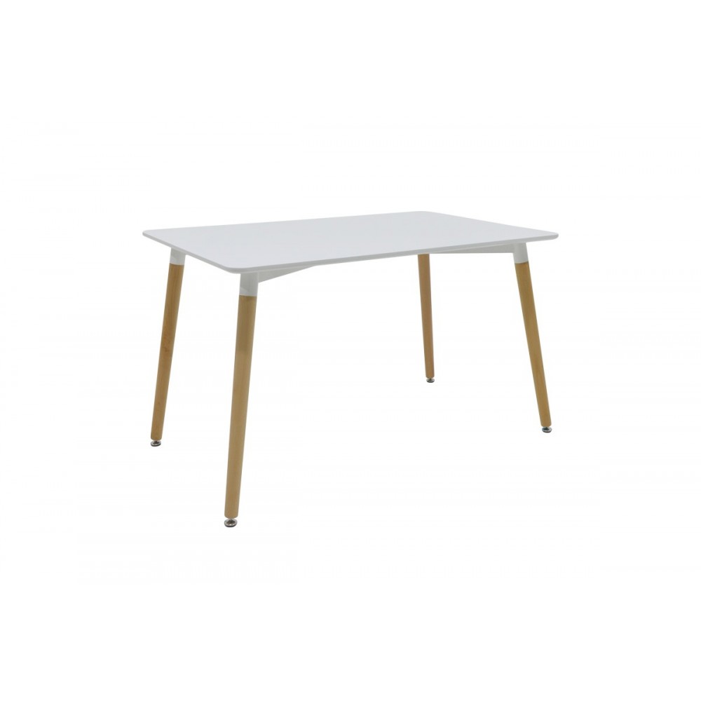 Τραπέζι "NATALI" από mdf σε χρώμα λευκό/φυσικό 120x80x76