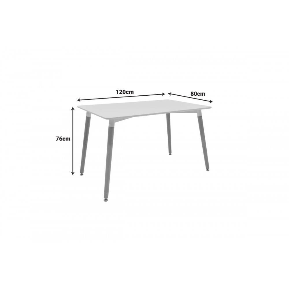 Τραπέζι "NATALI" από mdf σε χρώμα λευκό/φυσικό 120x80x76