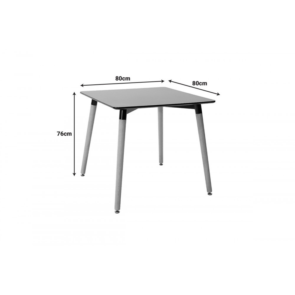 Τραπέζι "NATALI" από mdf σε χρώμα μαύρο/φυσικό 80x80x76