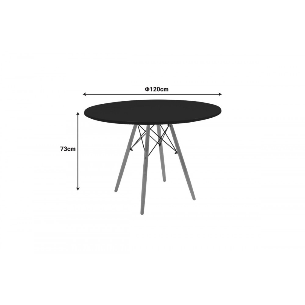 Τραπέζι "JULITA" από mdf/ξύλο σε χρώμα μαύρο/φυσικό Φ120x73