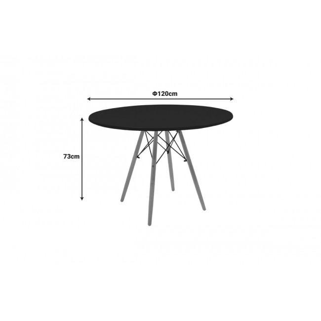 Τραπέζι "JULITA" από mdf/ξύλο σε χρώμα μαύρο/φυσικό Φ120x73