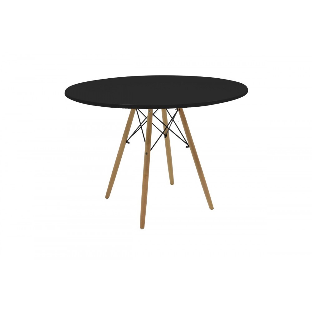 Τραπέζι "JULITA" από mdf/ξύλο σε χρώμα μαύρο/φυσικό Φ120x73