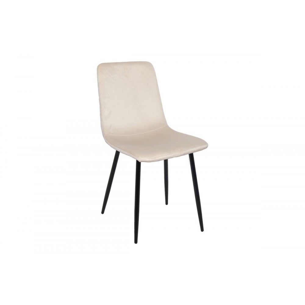 Καρέκλα "GRATO" από ύφασμα/μέταλλο σε χρώμα μπεζ/μαύρο 45.5x53.5x88.5