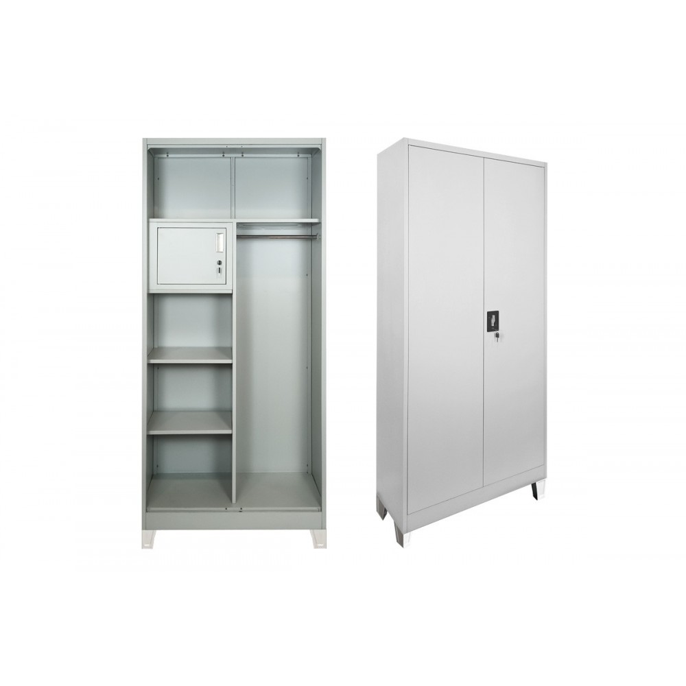 Ντουλάπα "ZOGI" από μέταλλο σε χρώμα ανοιχτό γκρι 90x45x190