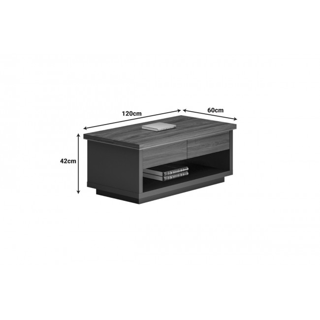 Τραπέζι γραφείου επαγγελματικό "OSCAR" σε χρώμα καρυδί/ανθρακί 120x60x42