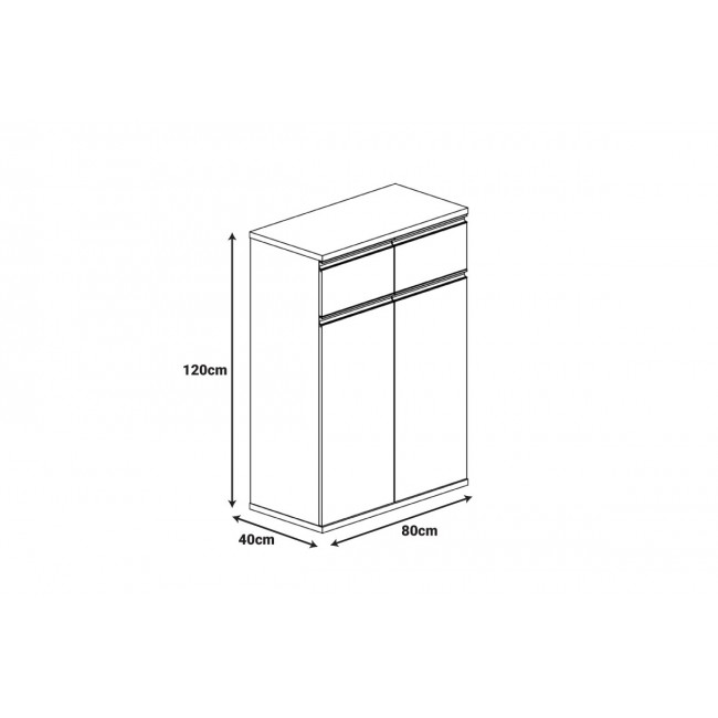 Ντουλάπι γραφείου επαγγελματικό "OSCAR" σε χρώμα καρυδί/ανθρακί 80x40x120