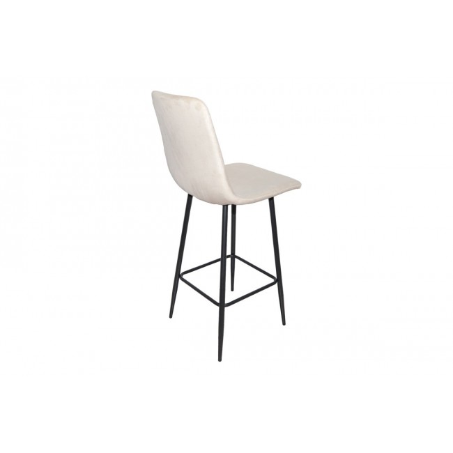 Σκαμπό μπαρ "GRATO" από ύφασμα/μέταλλο σε χρώμα μπεζ/μαύρο 43.5x55x114