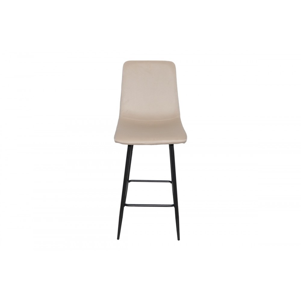 Σκαμπό μπαρ "GRATO" από ύφασμα/μέταλλο σε χρώμα μπεζ/μαύρο 43.5x55x114