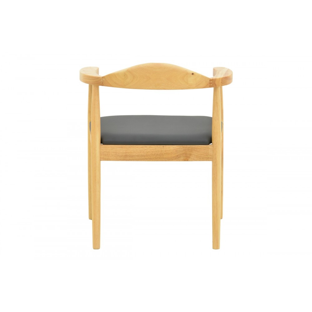 Πολυθρόνα "JOUBE" από rubberwood/pu σε χρώμα φυσικό/μαύρο 59x48x73