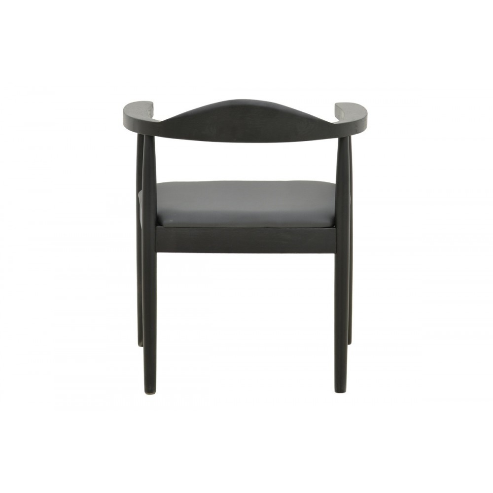 Πολυθρόνα "JOUBE" από rubberwood/pu σε χρώμα μαύρο 59x48x73